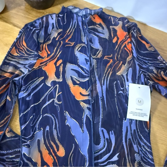 Spoiled Label Long Sleeve full length bodycon Abstract Dress women’s size medium - Picture 2 of 9